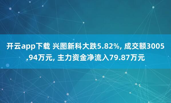 开云app下载 兴图新科大跌5.82%, 成交额3005.94万元, 主力资金净流入79.87万元