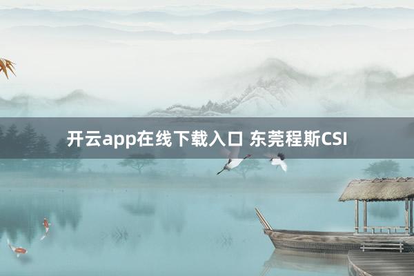 开云app在线下载入口 东莞程斯CSI