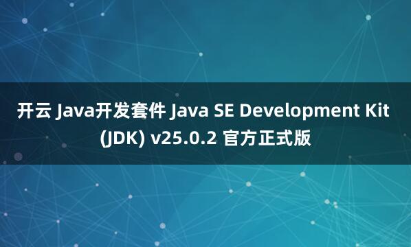 开云 Java开发套件 Java SE Development Kit (JDK) v25.0.2 官方正式版