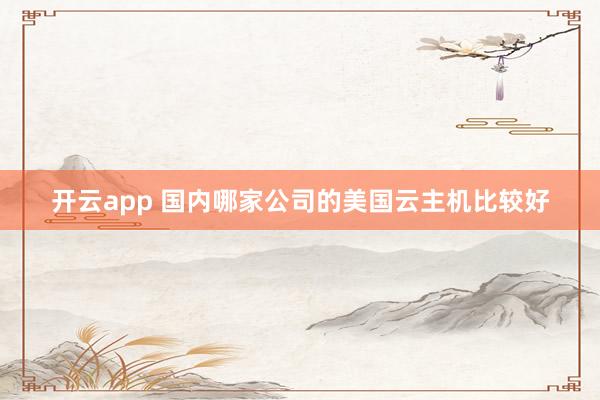 开云app 国内哪家公司的美国云主机比较好