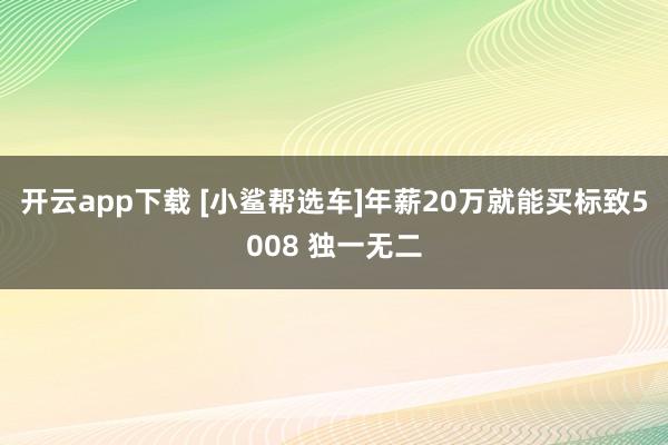开云app下载 [小鲨帮选车]年薪20万就能买标致5008 独一无二