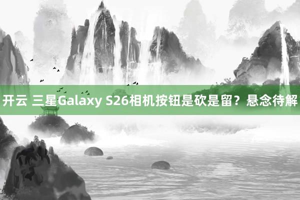 开云 三星Galaxy S26相机按钮是砍是留?悬念待解