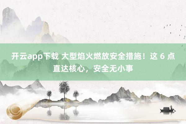 开云app下载 大型焰火燃放安全措施!这 6 点直达核心,安全无小事