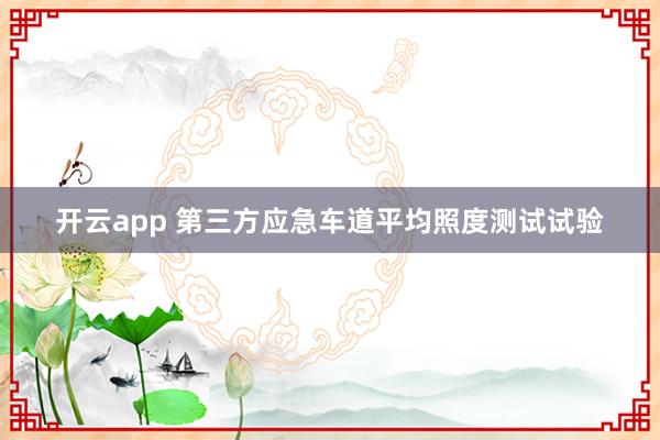 开云app 第三方应急车道平均照度测试试验