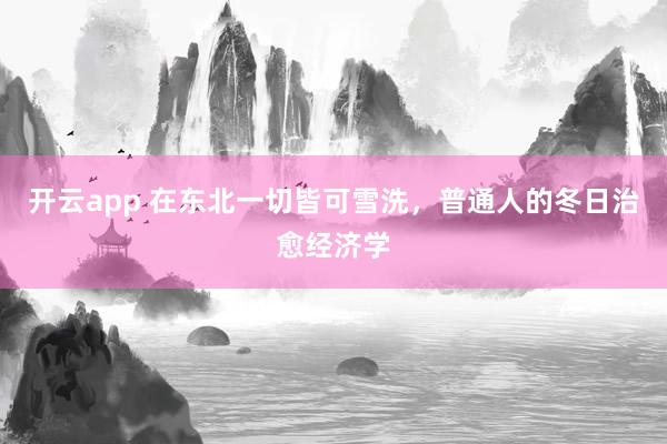 开云app 在东北一切皆可雪洗，普通人的冬日治愈经济学