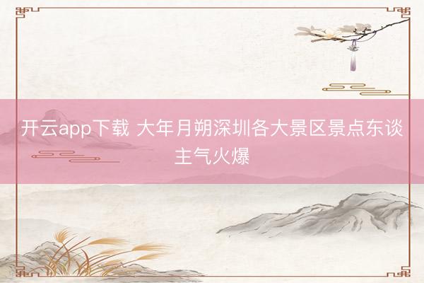 开云app下载 大年月朔深圳各大景区景点东谈主气火爆